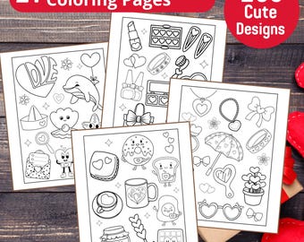 Valentines Day Coloring Pages |Valentine Placemats| Valentines Printable| Valentines Favors| Valentines Day Kids Activity| Coloring Book