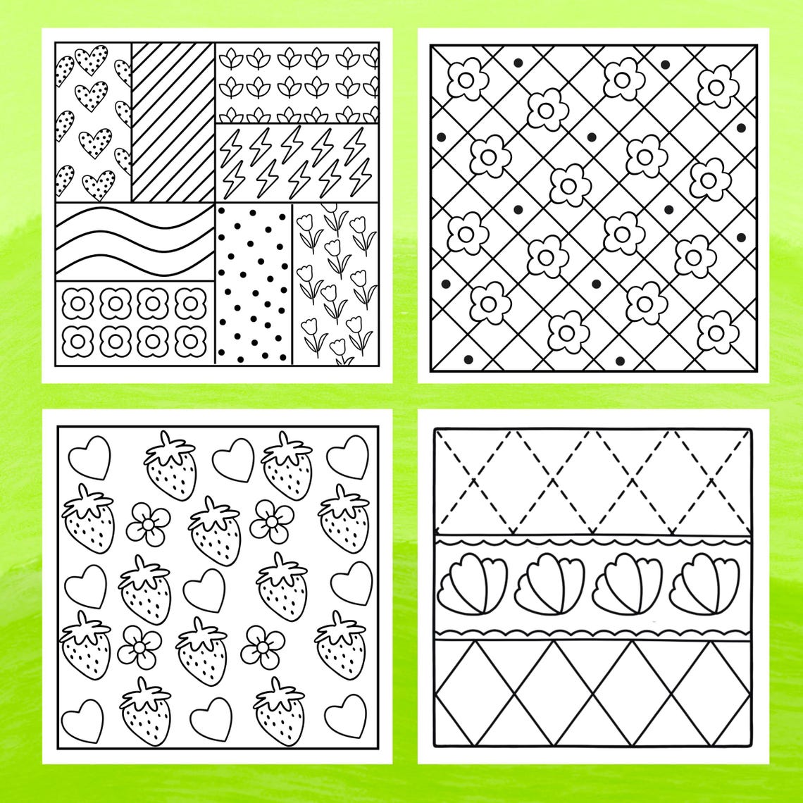 Pattern Coloring Pages |pattern Coloring Book |bold Easy Coloring ...