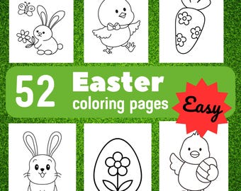 Easter Printable Coloring Pages for Kids Toddlers Preschoolers |Easter Simple Coloring Pages| Easter Coloring Book Homeschool Kindergarten