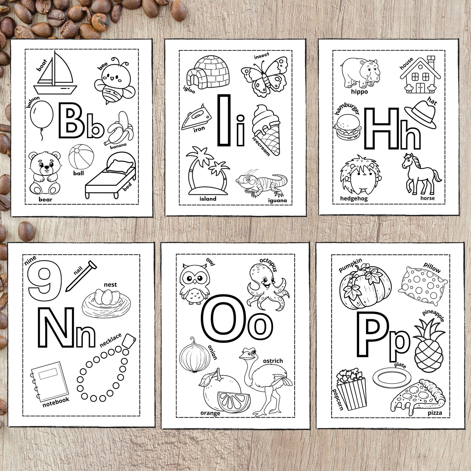 Printable Animal Alphabet Coloring Baby Alphabet Book Baby Shower Abc ...