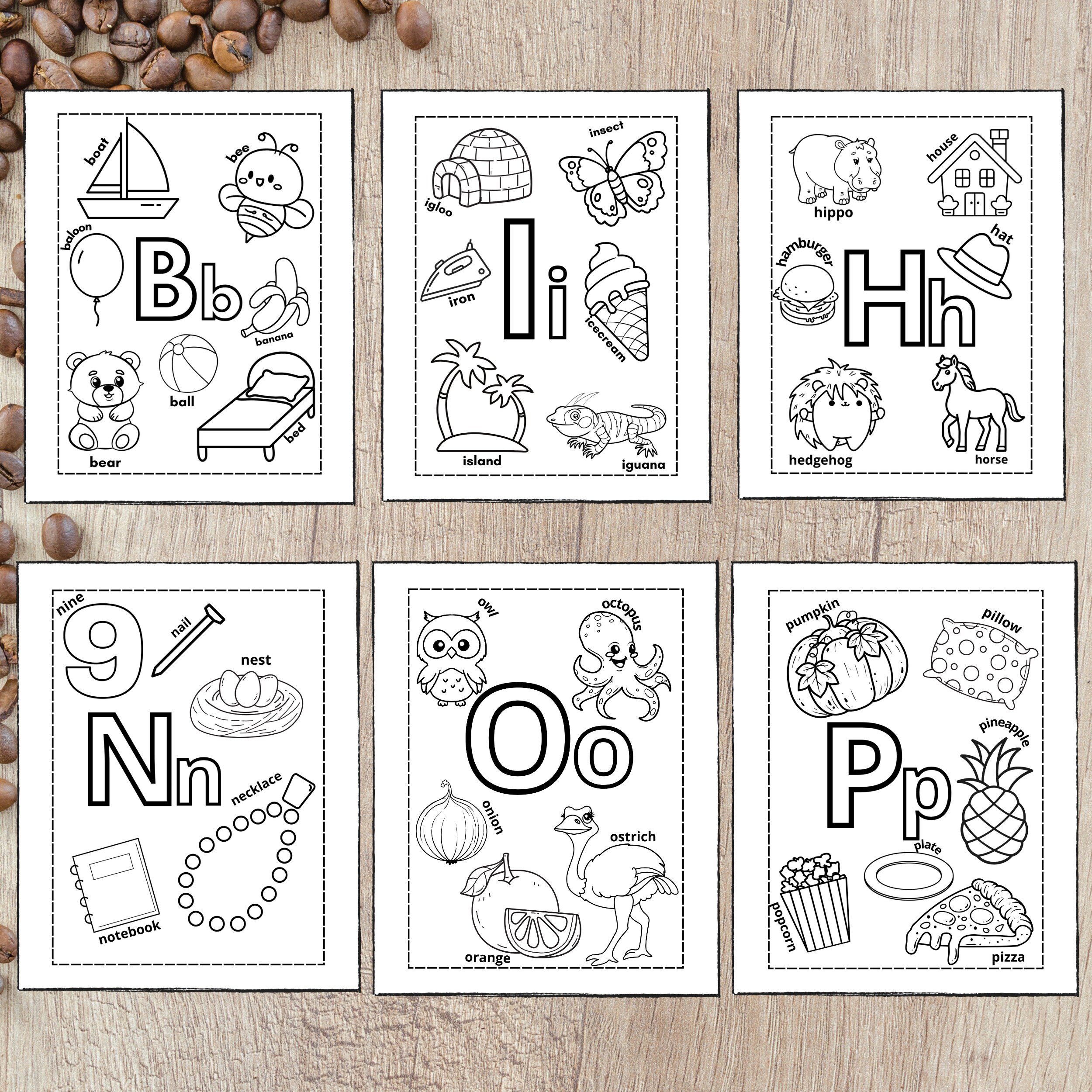 Printable Animal Alphabet Coloring Baby Alphabet Book Baby Shower Abc ...