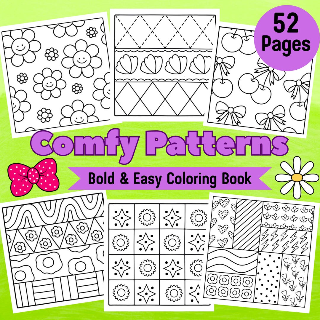 Pattern Coloring Pages |pattern Coloring Book |bold Easy Coloring ...