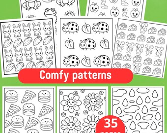 Bold & Easy Pattern Coloring Pages for Adults and Kids|Cozy Digital Coloring Book|Coloring for Stress Relief | Zentangle Patterns