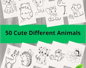 Cute animal coloring pages for kids Toddler coloring Preschool camping activities Farm coloring pages Safari pets underwater coloring book
