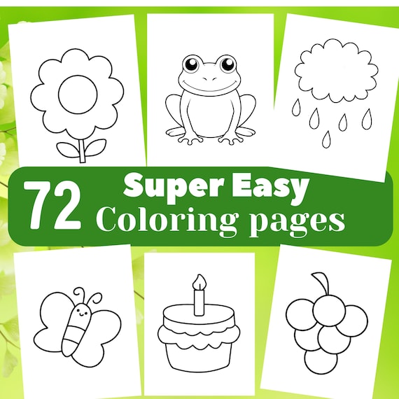 72 Easy Coloring Pages for Kids Toddlers Preschoolers| Simple Coloring Pages pdf |Toddlers Coloring Book| Homeschool Printable Kindergarten