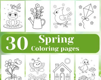 Spring Easy Coloring Pages for Kids Toddlers Preschoolers |Simple Coloring Pages Download| Coloring Book| Preschool Kindergarten Printables