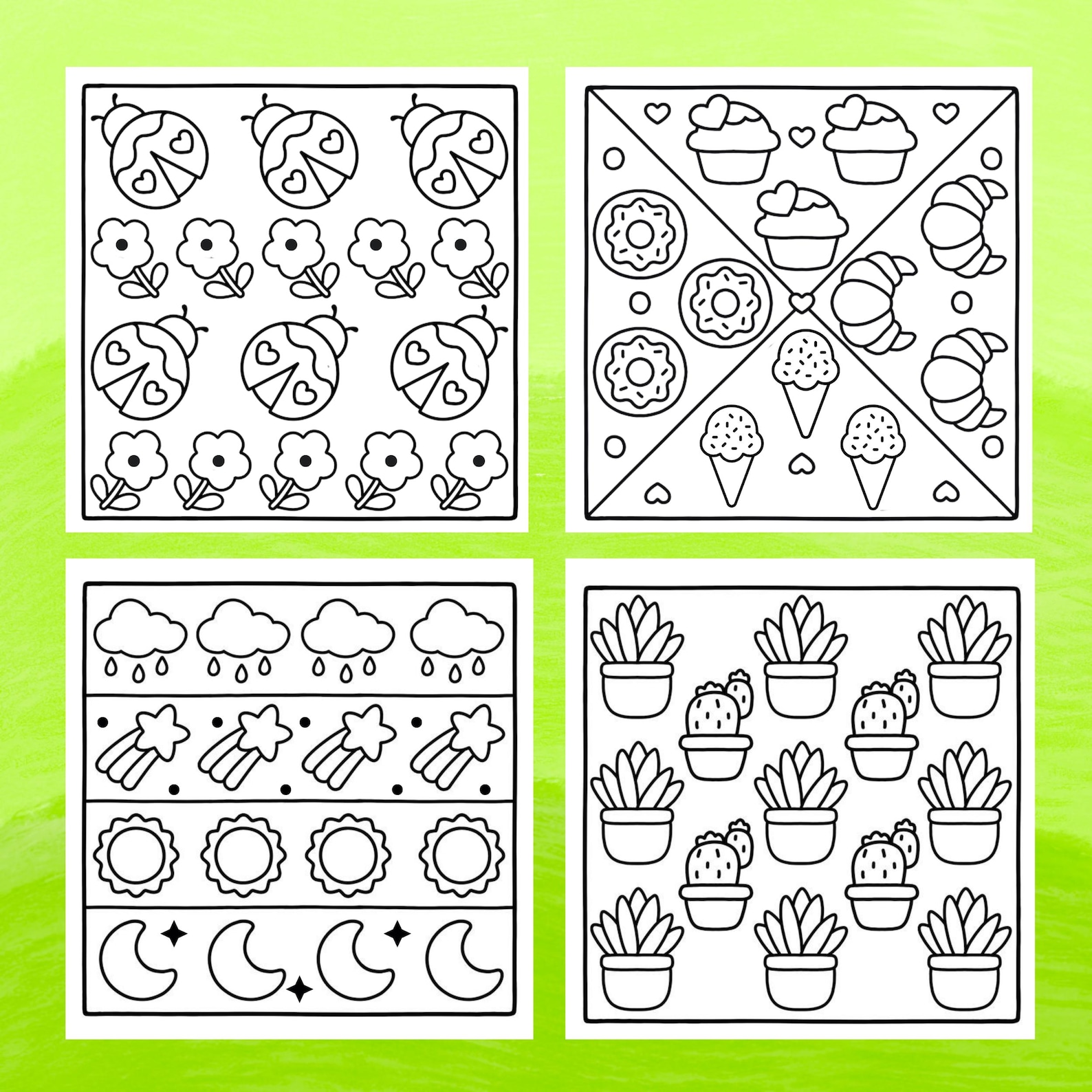 Small Pattern Coloring Pattern Coloring Pages |pattern Coloring Book |bold Easy Coloring ...