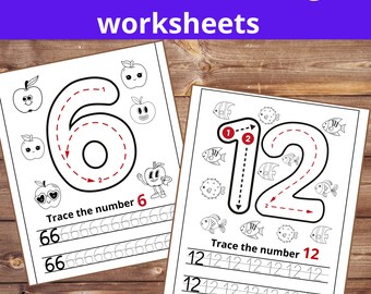 0- 20 Number Tracing Worksheets | Preschool Kindergarten Homeschool Math | Pre k Learning Numbers| Math Teacher Resources | 1st grade Math