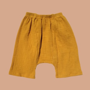Baby hippie style pants. Gender-neutral harem pants. Bohemian clothing for children