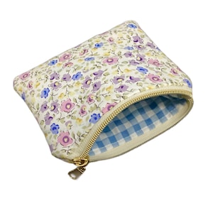 Pariser gesteppte Blumen-Minitasche, Hygienebeutel, Reißverschlusstasche, Beutel, Schminktasche, Kosmetiktasche
