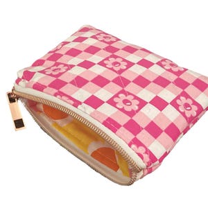 Retro groovy quilted mini pouch, zippered pouch, pouch, make up bag