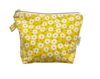 Daisy gesteppte Tasche, Reißverschlusstasche, Beutel, Schminktasche, Kosmetiktasche, gesteppter Beutel, gesteppter Beutel
