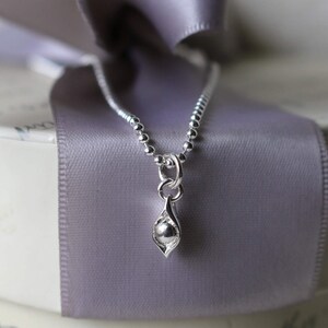 Sterling Silver Pea Pod and chain, your choice of One Two or Three Pods and optional sweet pea charm image 2