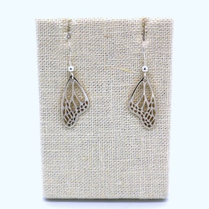 Monarch Butterfly Wing earrings, Sterling Silver, very detailed design image 3