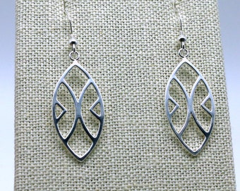Geometric Marquise earrings - All Sterling Silver