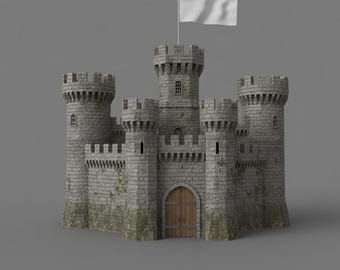 Mittelalterliche Festung 3D Modell | High Detail Stone Castle STL Datei für den 3D Druck
