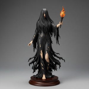 Dark Witch STL File | Gothic Sorceress Statue for 3D Printing