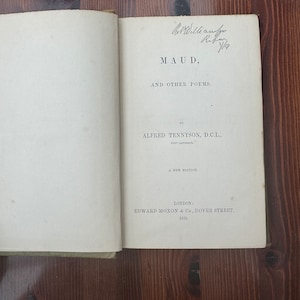 Maud, Alfred Tennyson 1859 Wczesne wydanie Rzadka książka