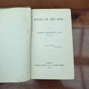 Alfred Tennyson, Idylls of The King 1859 Pierwsze wydanie Rzadka książka