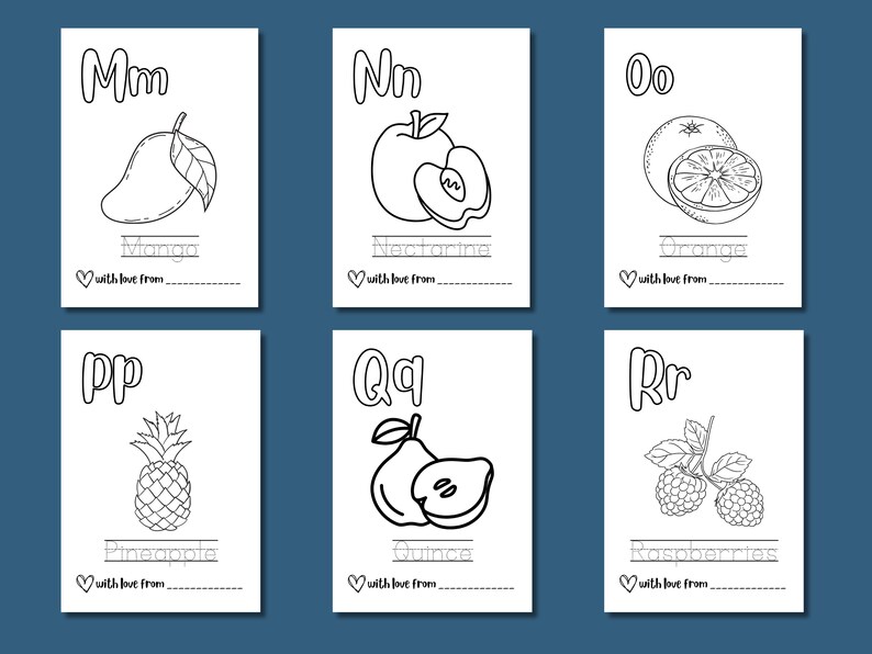 ABC Coloring Book Baby Shower Game Baby's First ABC Book Baby Shower ...