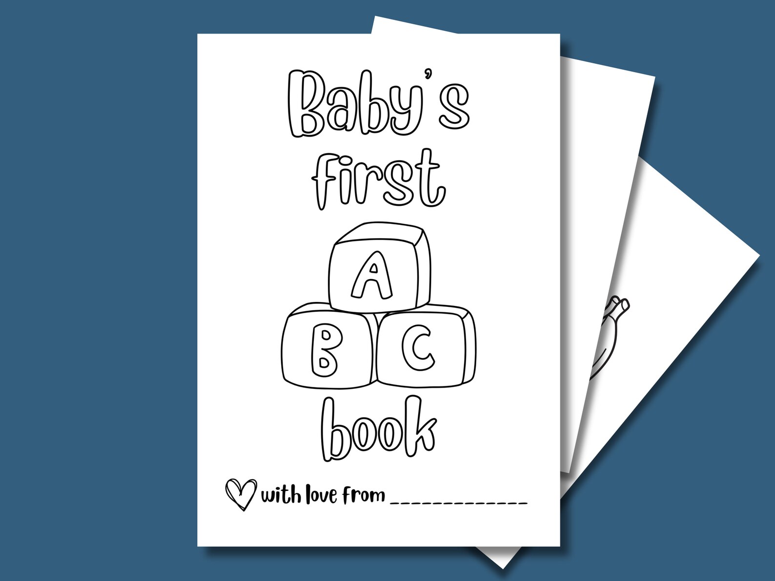 ABC Coloring Book Baby Shower Game Baby's First ABC Book Baby Shower ...