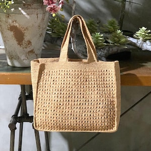 Woven Straw Bag, Large Raffia Tote Bag, Women&#39;s Handbag, Beach Bag