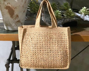 Bolsa de palha trançada, bolsa grande de ráfia, bolsa feminina, bolsa de praia