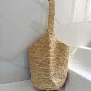 Handgewebte Raffia Tragetasche, Große Schultertasche, Damenhandtasche