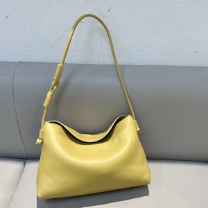 Sac fourre-tout minimaliste, sac à bandoulière en cuir véritable, sac à main au design classique