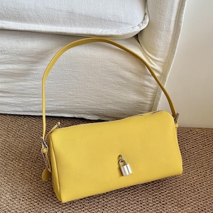 Women&#39;s Leather Bag, Small Shoulder Bag, Minimalist Handbag, Full-Grain Leather Bag
