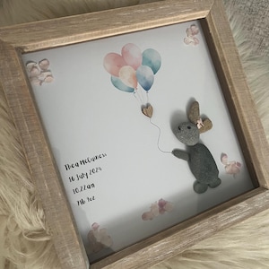Bespoke Scottish pebble new baby art gift