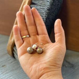 pearl jewelry, coral earrings, statement earrings, OOAK