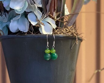 jade jewelry, agate earrings, beaded jewelry, handmade earrings