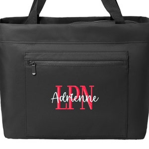 Sac fourre-tout personnalisé pour infirmière : fourre-tout brodé, cadeau RN CNA LPN
