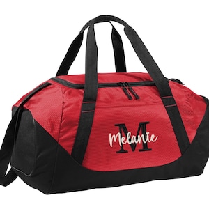 Personalized Sports Duffle Bag Kids Monogrammed Overnight Sleepover Travel Bag Custom Embroidererd Team Duffel Bag Birthday Gift