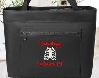 Personalized Nurse Tote Bag Large Carryall Oversized Tote Custom Embroidered RN CNA LPN Radiology Nursing Student Graduation Thank you Gift