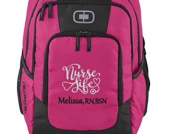 personalized nurse backpack