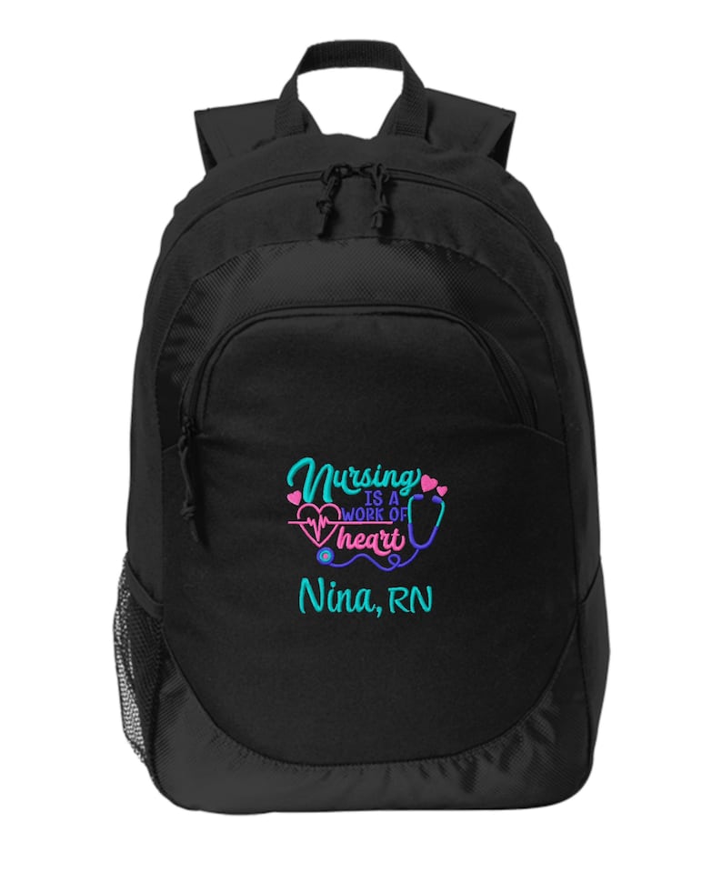 Personalized Nurse Heart Love Backpack Handbag Heart Etsy