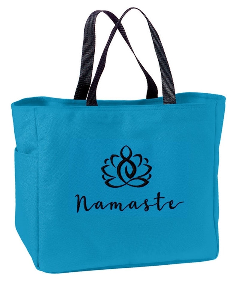 Namaste Meditation Yoga Tote Bag Embroidered OM OHM AUM - Etsy