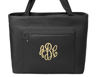 Personzlized Carryall Tote Bag Custom Embroidered Large Carry-all Monogrammed Jumbo Travel Tote  Mother's Day Craft Knitting Crochet Bag