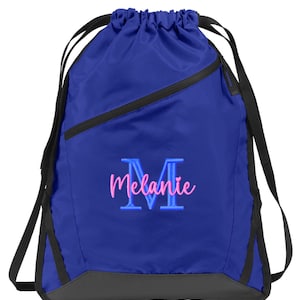 Personalisierte Einkaufstasche Kordelzug Rucksack Cinch Sack Individuell gestickte Teen Geschenk jubeln Tanz Sport Monogramm Einkaufstasche