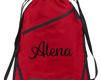 Personalized Tote Bag Tote Drawstring Backpack Cinch Sack Custom Embroidere Teen Gift Dance Cheer Sports Monogrammed Tote Bag