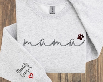 Custom Embroidered Dog Mama Sweatshirt: Pet Lover Crewneck
