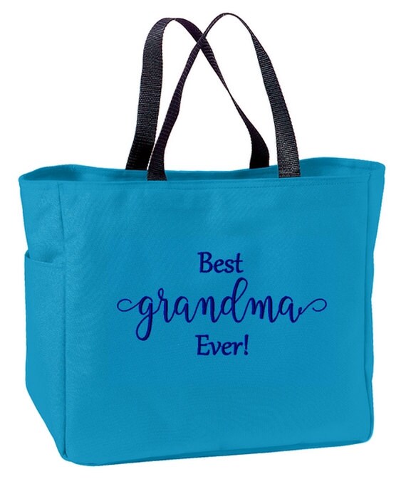 Best Grandma Ever Embroidered Tote Bag Etsy
