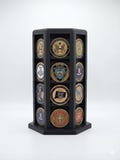 Hexagonal Challenge Coin Display Stand – Stackable Holder for First Responders, Military, Police Up to 2" Coins