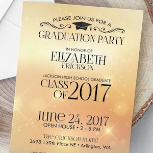 Graduation Text Invitations, Graduation Announcement, Graduation and Party Invitation, Announcements Graduation, High School