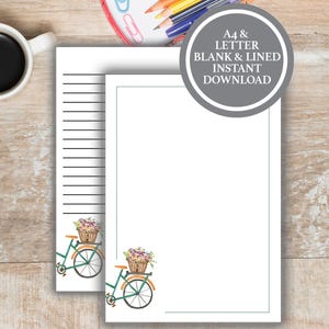 Digital Writing Paper, Printable Stationary Paper, Watercolor Stationery Printables, Stationery Paper Downloads, A4 Stationery