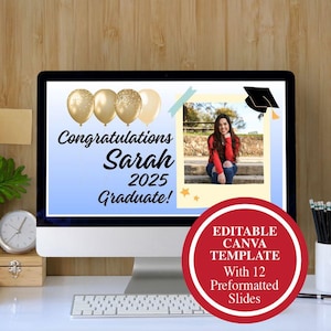 Graduation Slideshow Template 2025, Slideshow Template Canva, Canva Slideshow Template, Graduation Slideshow Video, Graduation Powerpoint