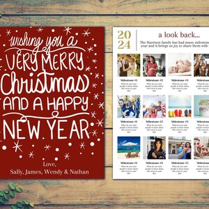 Year in Review Template, Canva Card Template, Photo Christmas Cards, Personalized Christmas Card, Merry Christmas Card Canva Template image 1