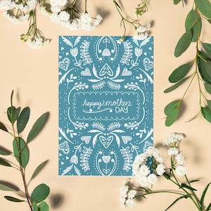 Cartes de fête des mères, carte de fête des mères imprimable, joyeuse fête des mères, graphique fête des mères, carte scandinave de fête des mères